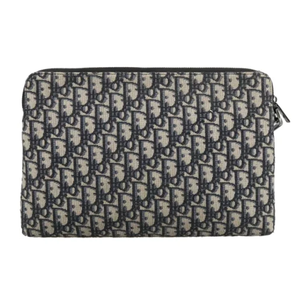 Dior Vintage Pre-owned Canvas clutches Beige Dames