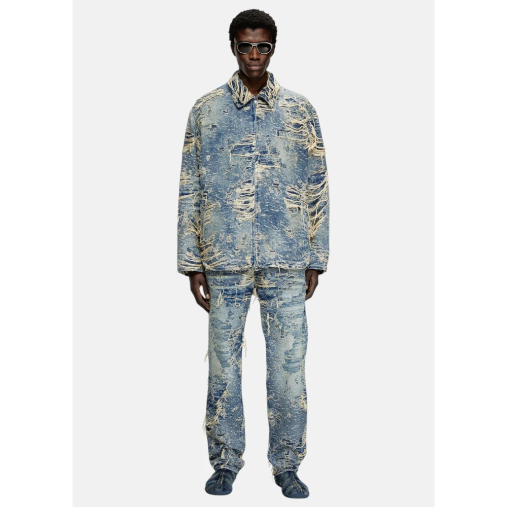 Diesel Denim jas met verweerde afwerking Blue Heren