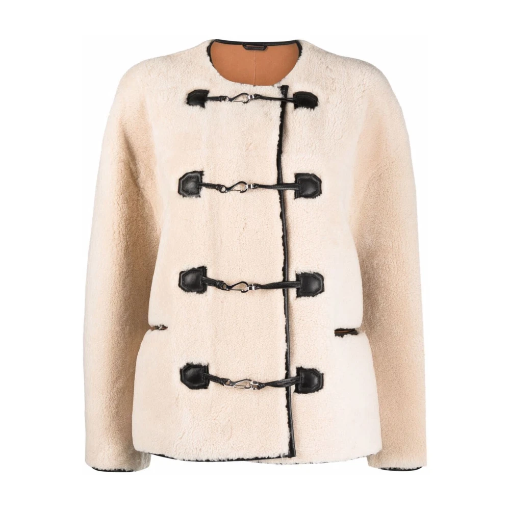 TotêMe Shearling Clasp Jacka Beige, Dam