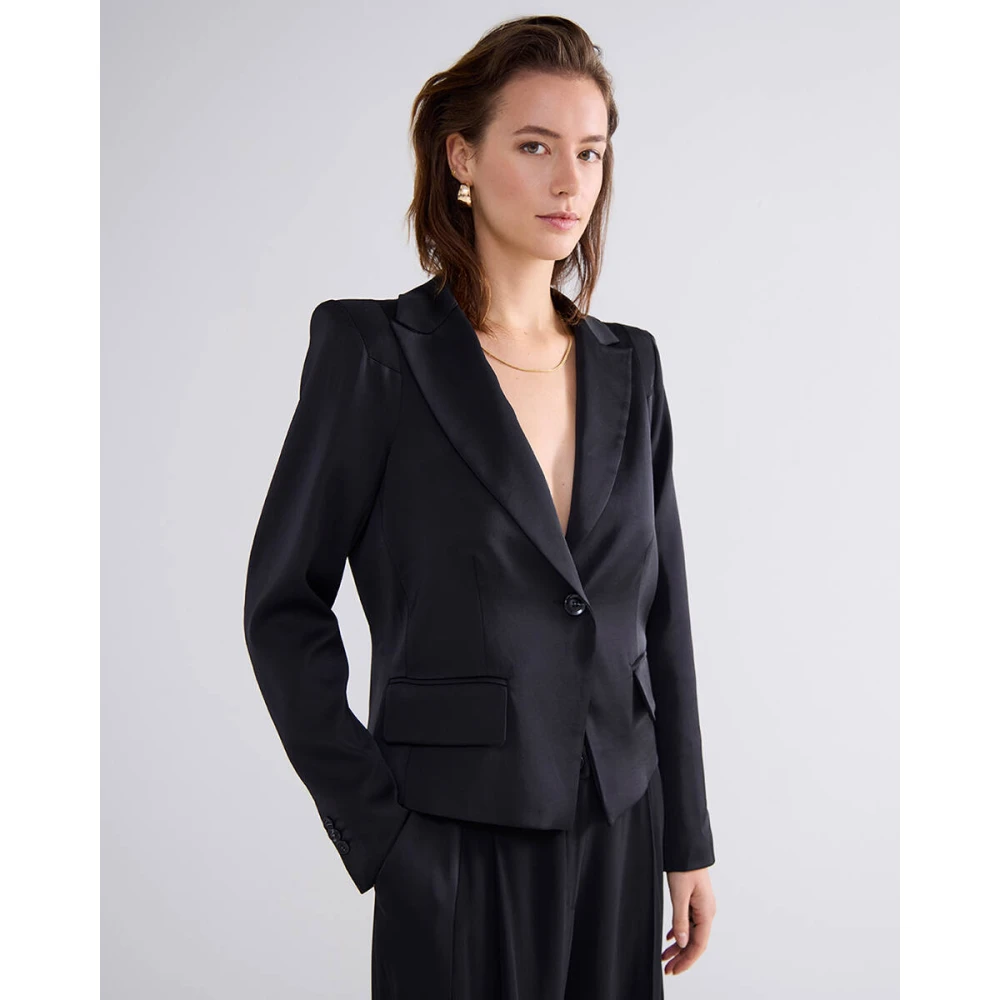 Summum Woman Crepe Viscose Blend Blazer Black Dames