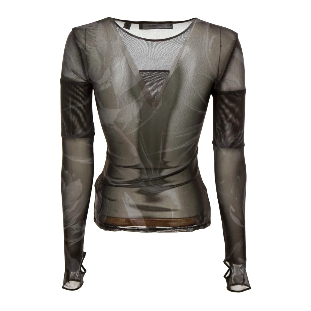 Daily Paper Bloemen Mesh Top met All-Over Patroon Gray Dames