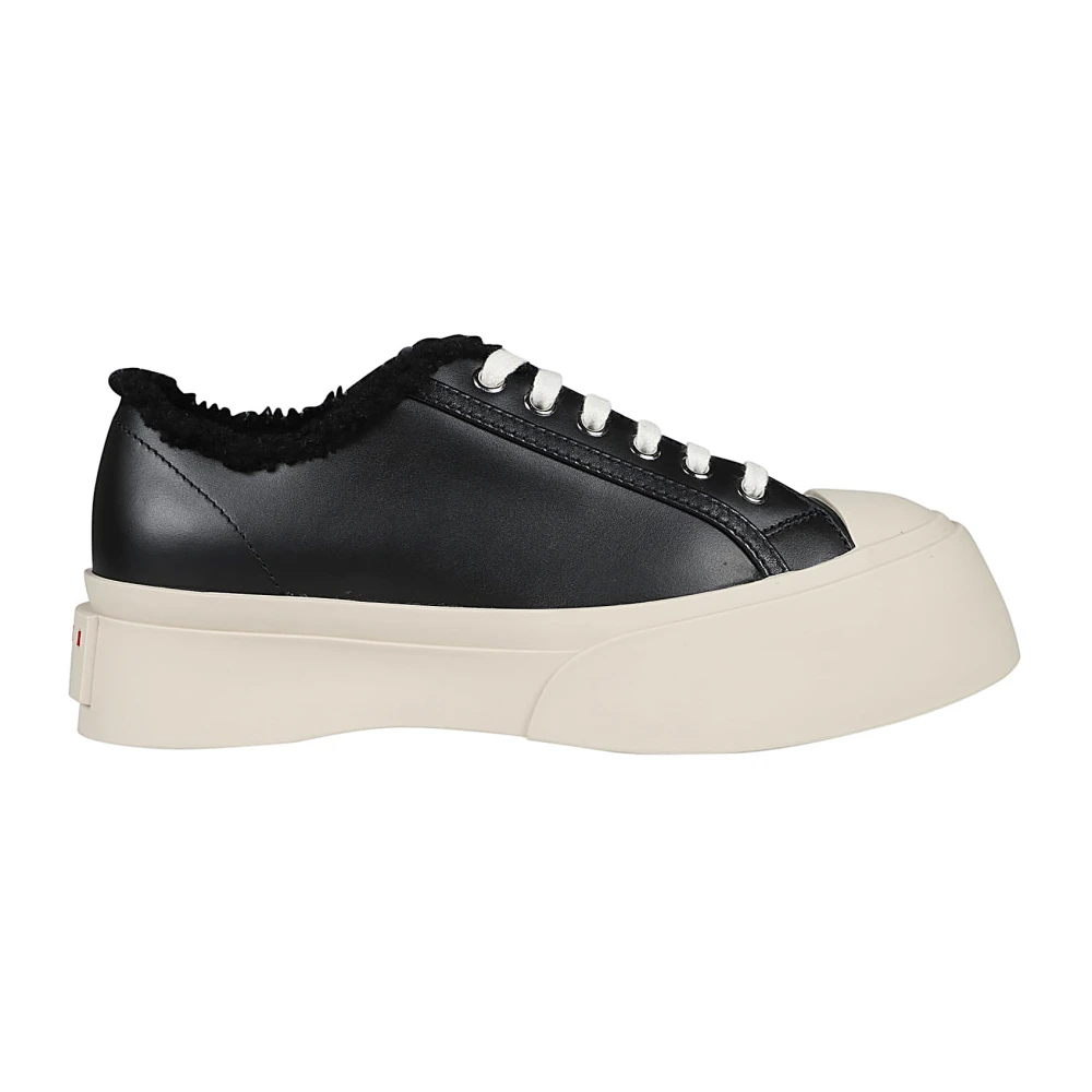 Marni Shearling Lace-Up Sneakers Dames Schoenen Zwart