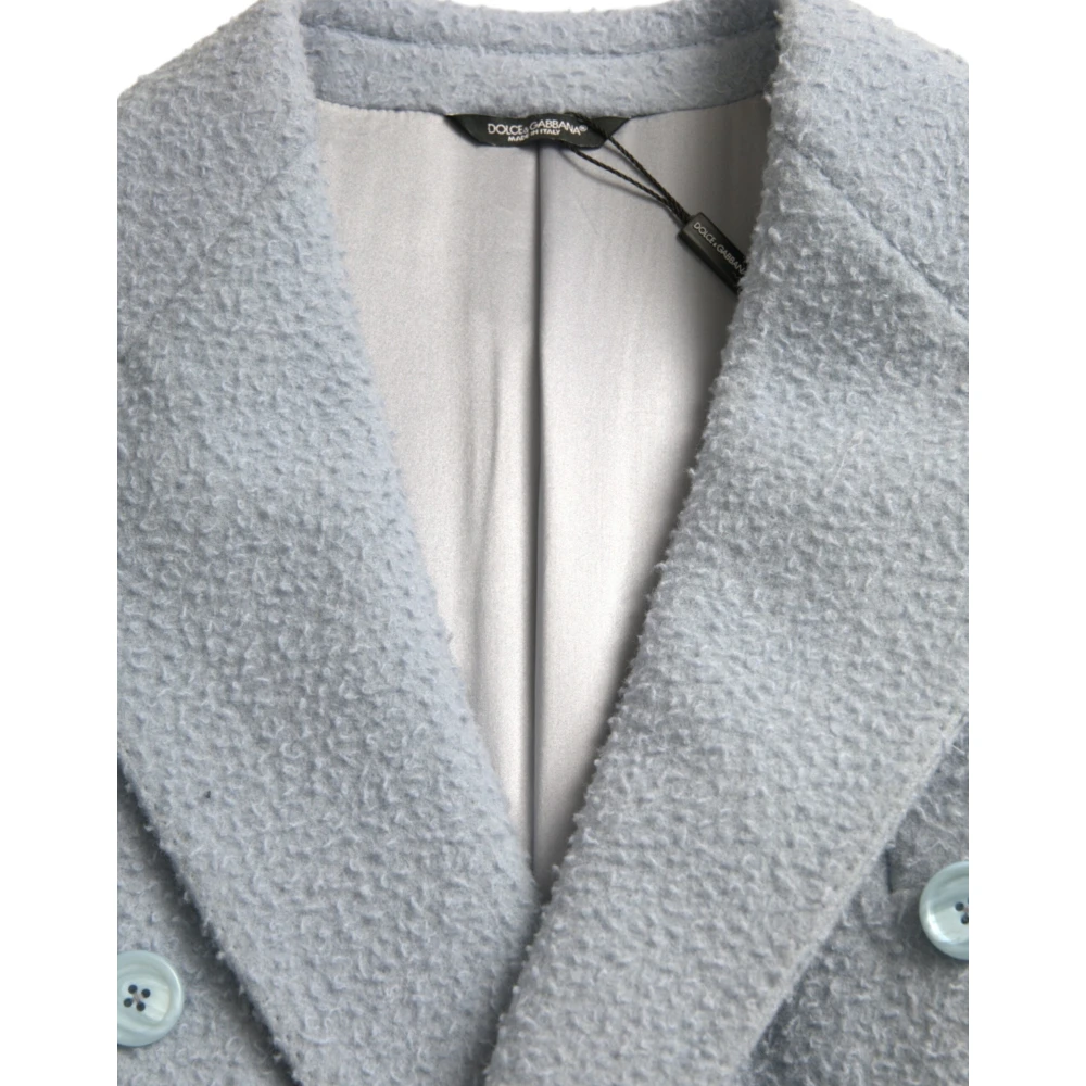 Dolce & Gabbana Blauwe Dubbelrijige Trenchcoat Jas Blue Heren