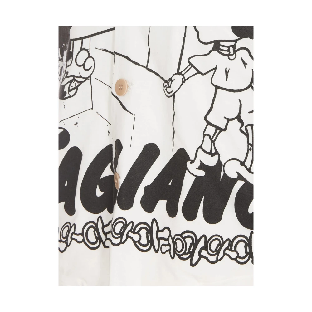 Magliano Witte V-hals Mouwloze Grafische Trui White Heren