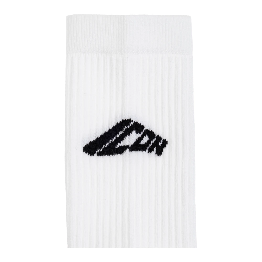 Dsquared2 Katoenen sokken met logo White Heren