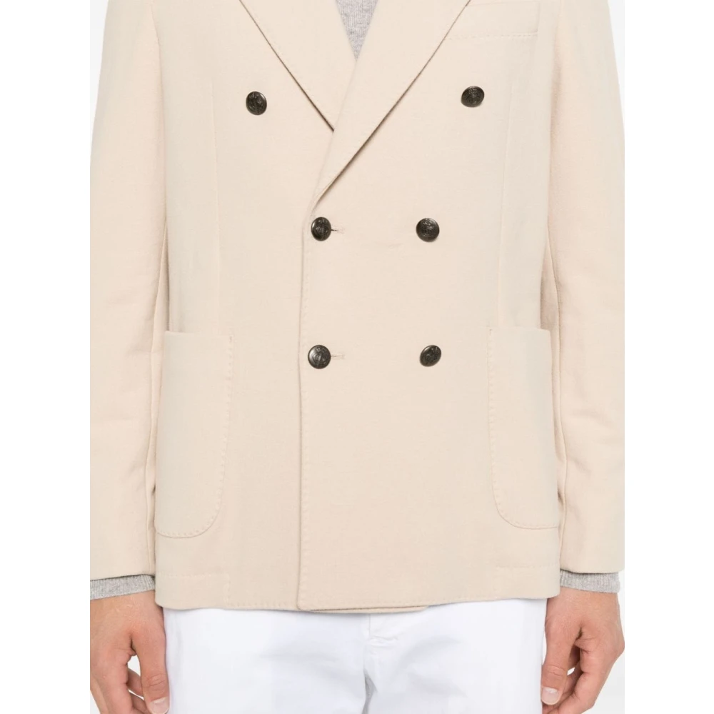 Circolo 1901 Beige Dubbelrijige Gevilte Jas Beige Heren