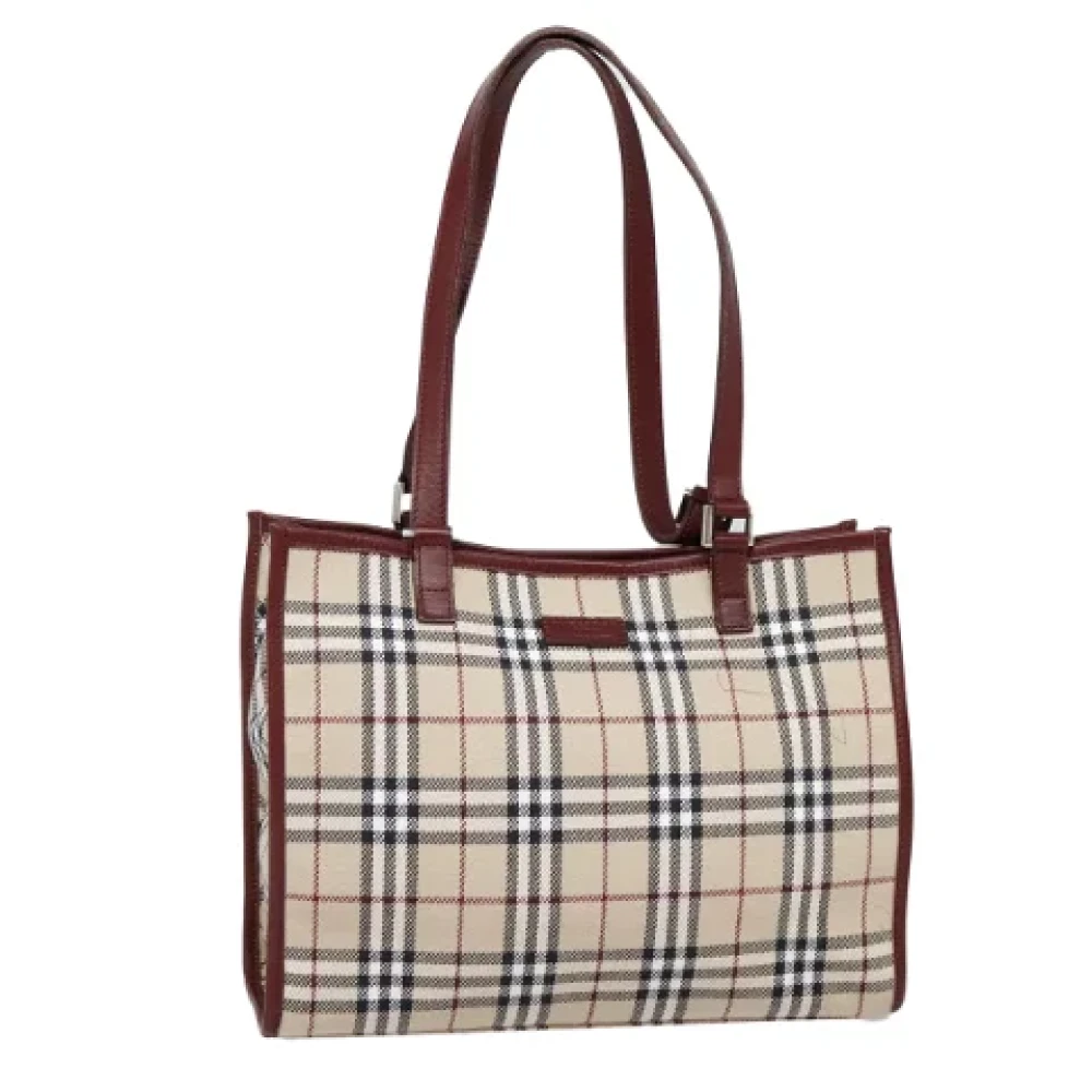 Burberry Vintage Pre-owned Canvas handbags Beige Dames