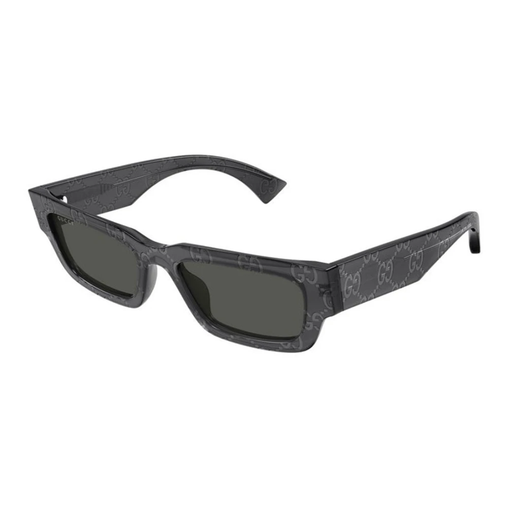 Gucci Men's Gray Sunglasses, 52 Mm, Rectangular Frame Sunglasses