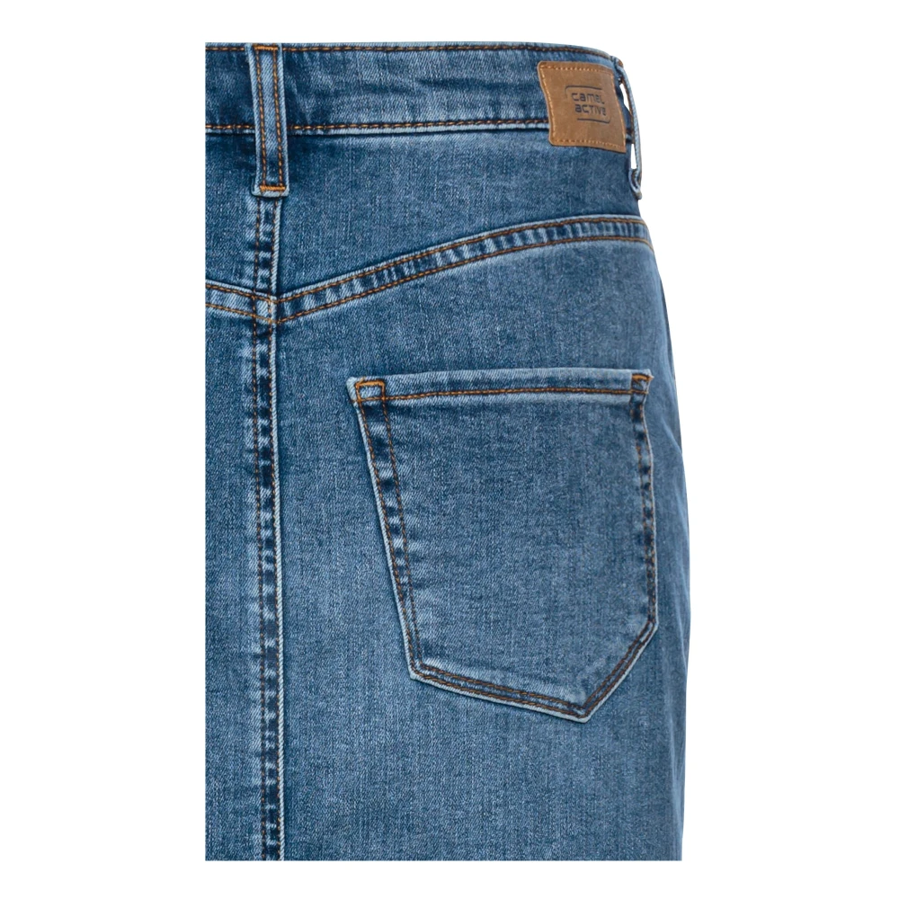 camel active Denim rok met used-look Blue Dames