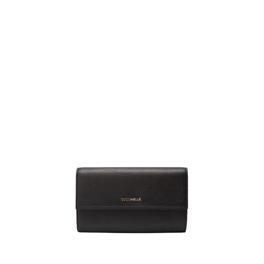 Coccinelle Black Metallic Large Wallet - Female - Wallets & Cardholders - One Size - Accessories