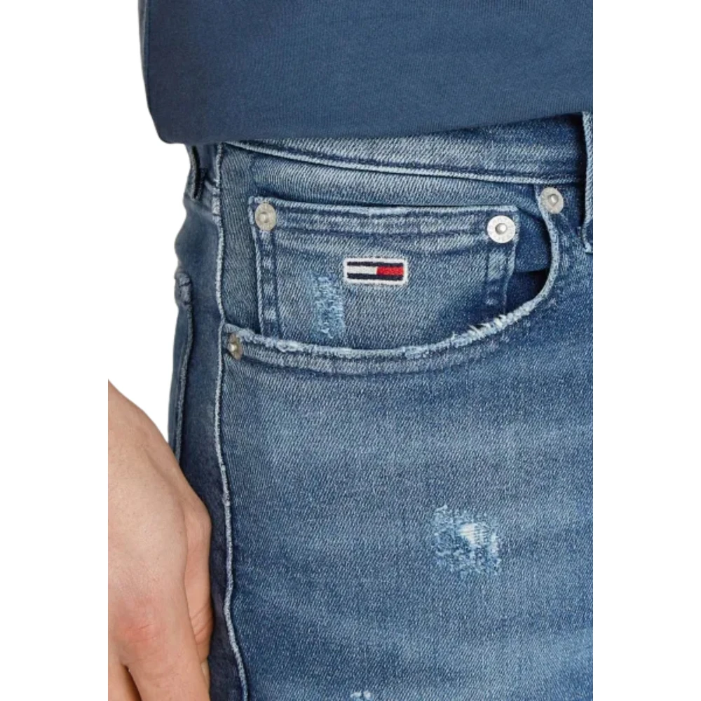 Tommy Hilfiger Vervaagde Denim Jeans met Distressed Details Blue Heren