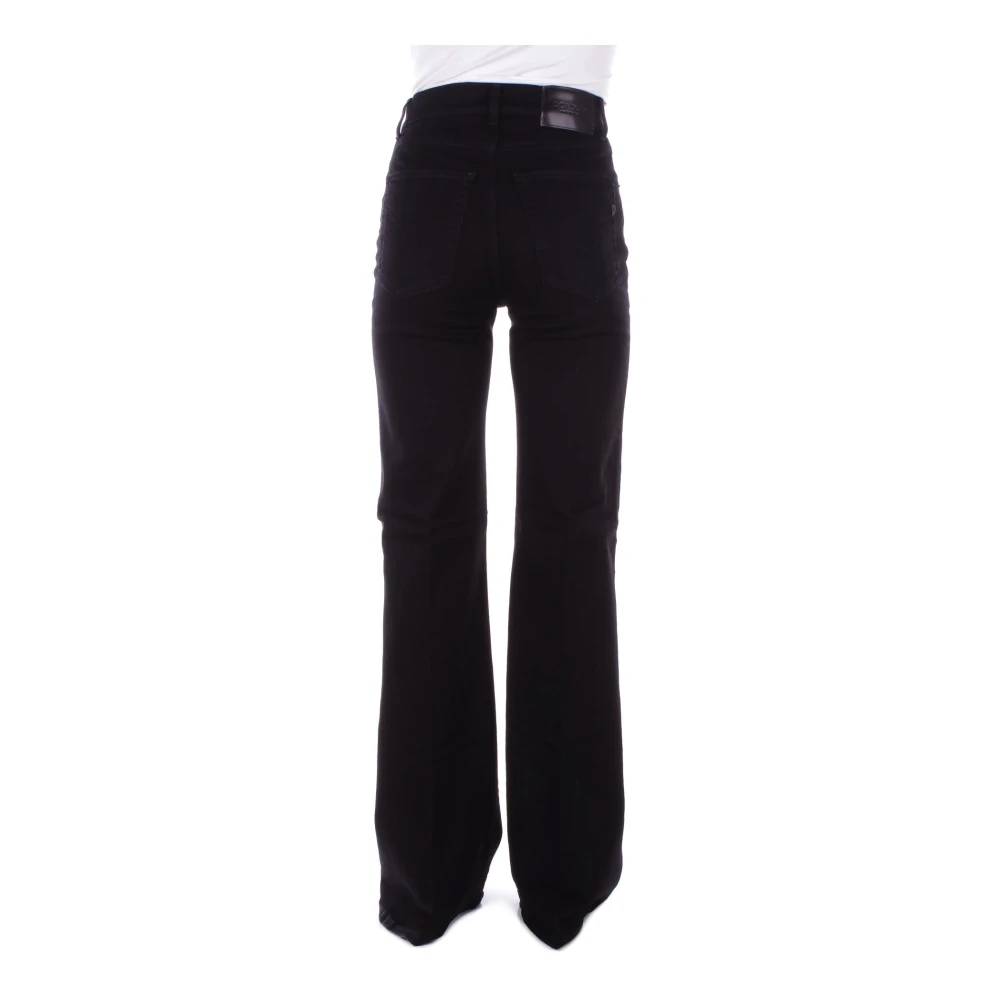 Dondup Zwarte broek met ritssluiting Black Dames