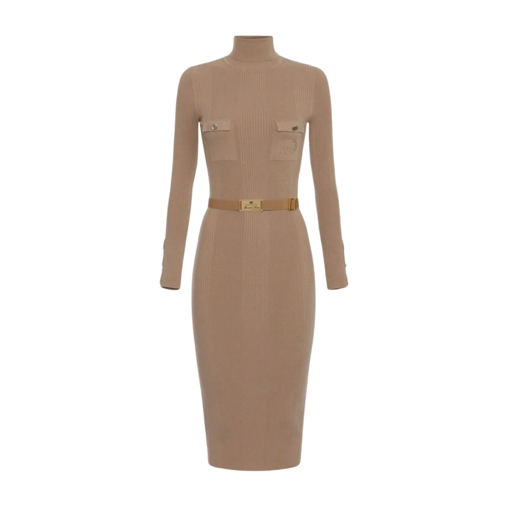 Elisabetta Franchi Vrouw Jurk Mode Elegante Stijl Brown Dames