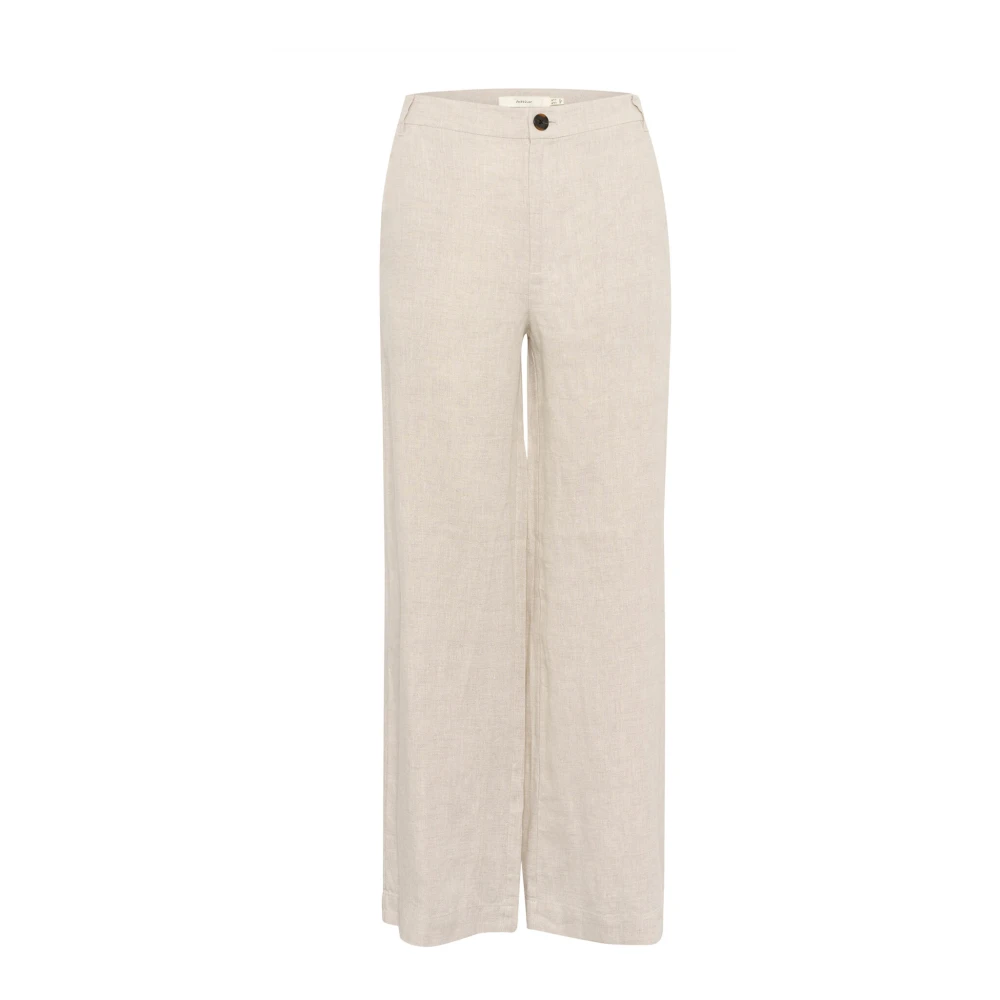 InWear Relaxte Linnen Broek Haze Melange Beige Dames