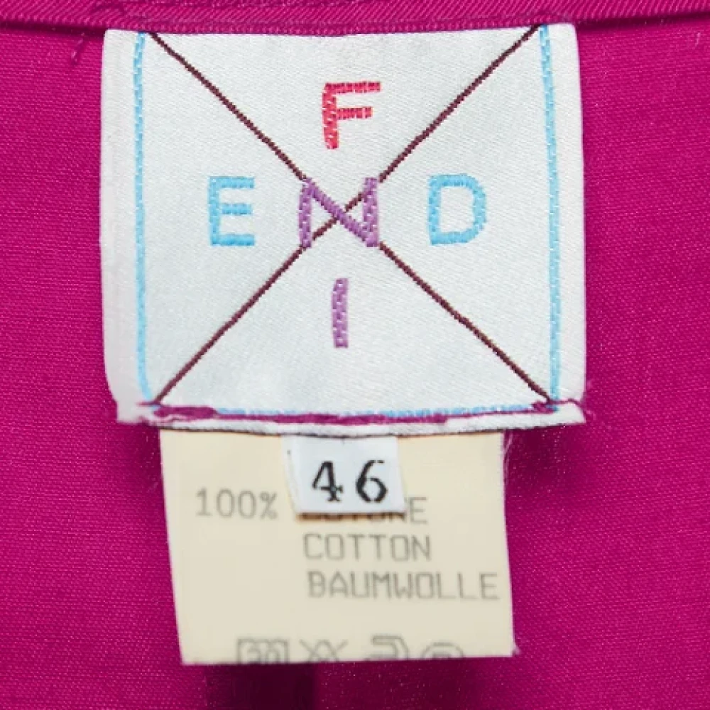 Fendi Vintage Pre-owned Cotton dresses Pink Dames