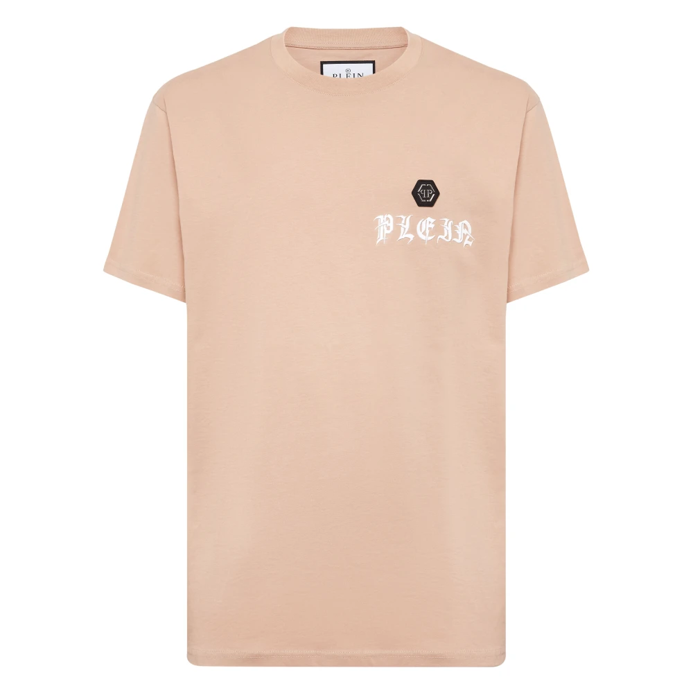 Philipp Plein Herr Beige Toppar 3XL, Bomull, T-Shirt Round Neck Gothic Plein