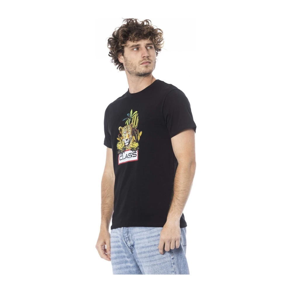 Cavalli Class Korte Mouw Logo Print T-Shirt Black Heren