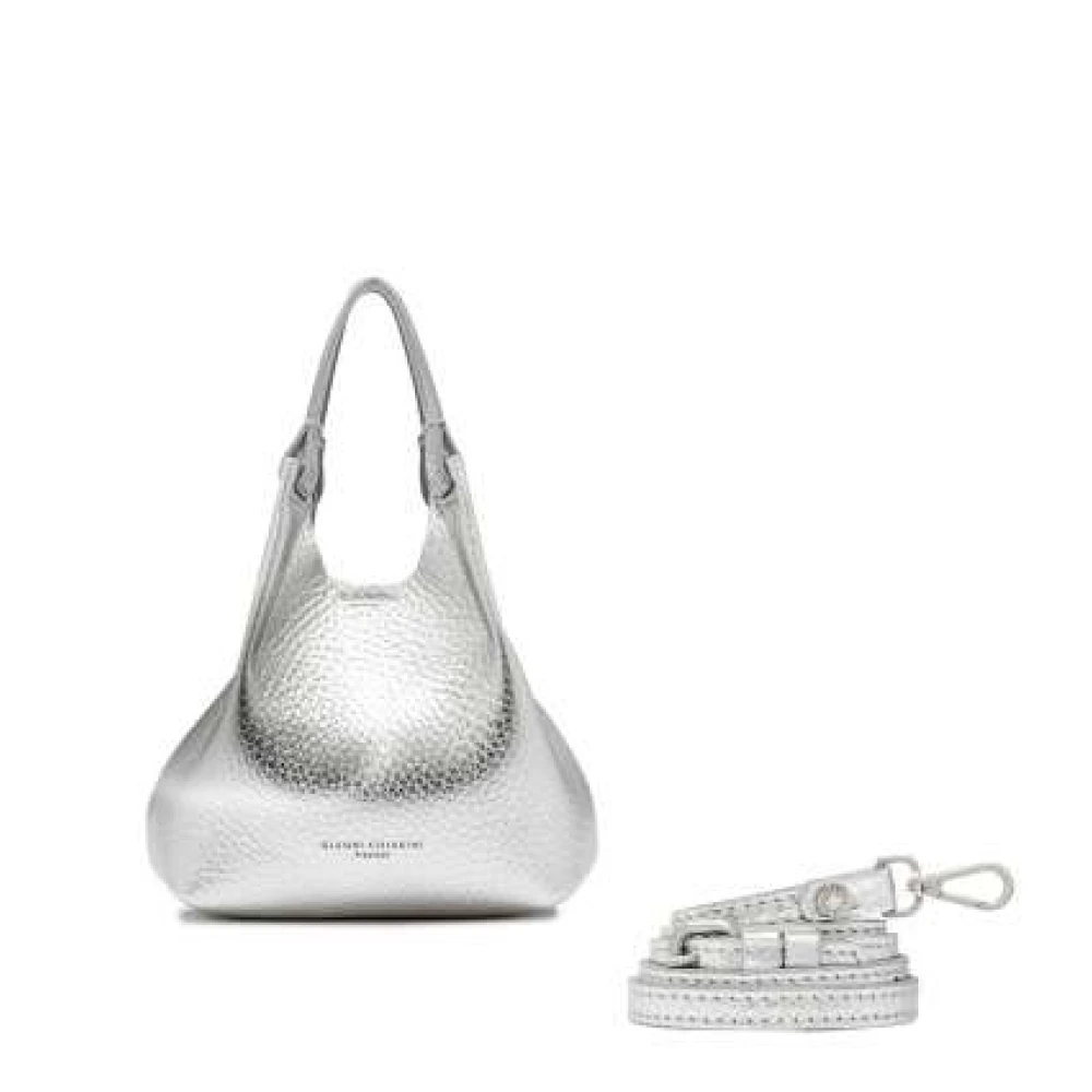 Gianni Chiarini Moderne leren handtas met magneetsluiting Gray Dames