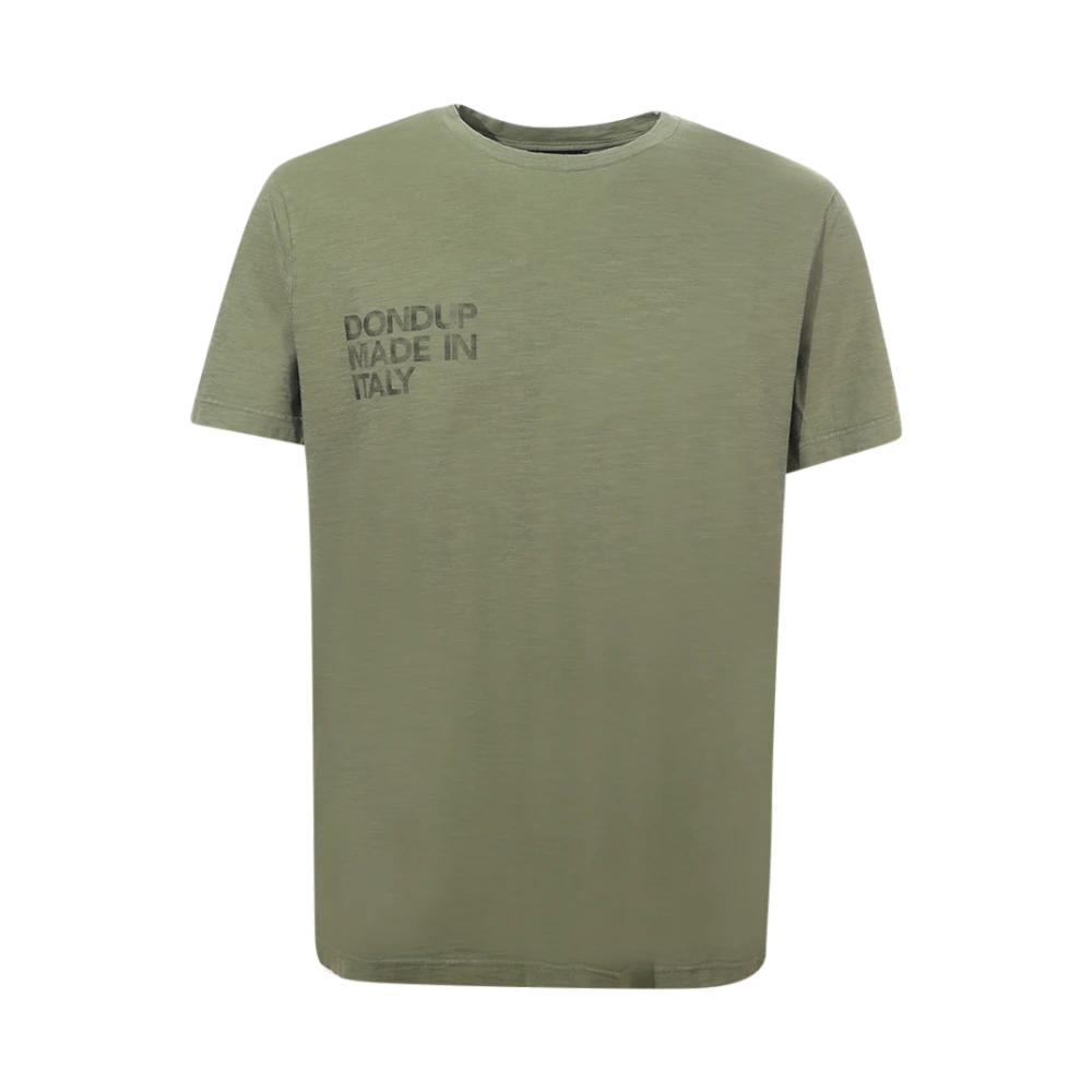 Dondup Groene T-shirt met Logo Print Green Heren
