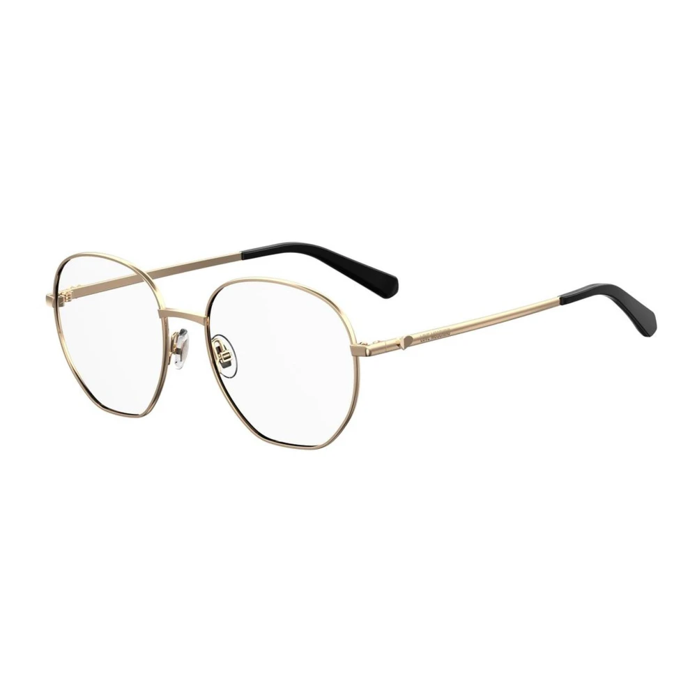 Love Moschino Zwarte metalen brilmonturen voor vrouwen Black Dames