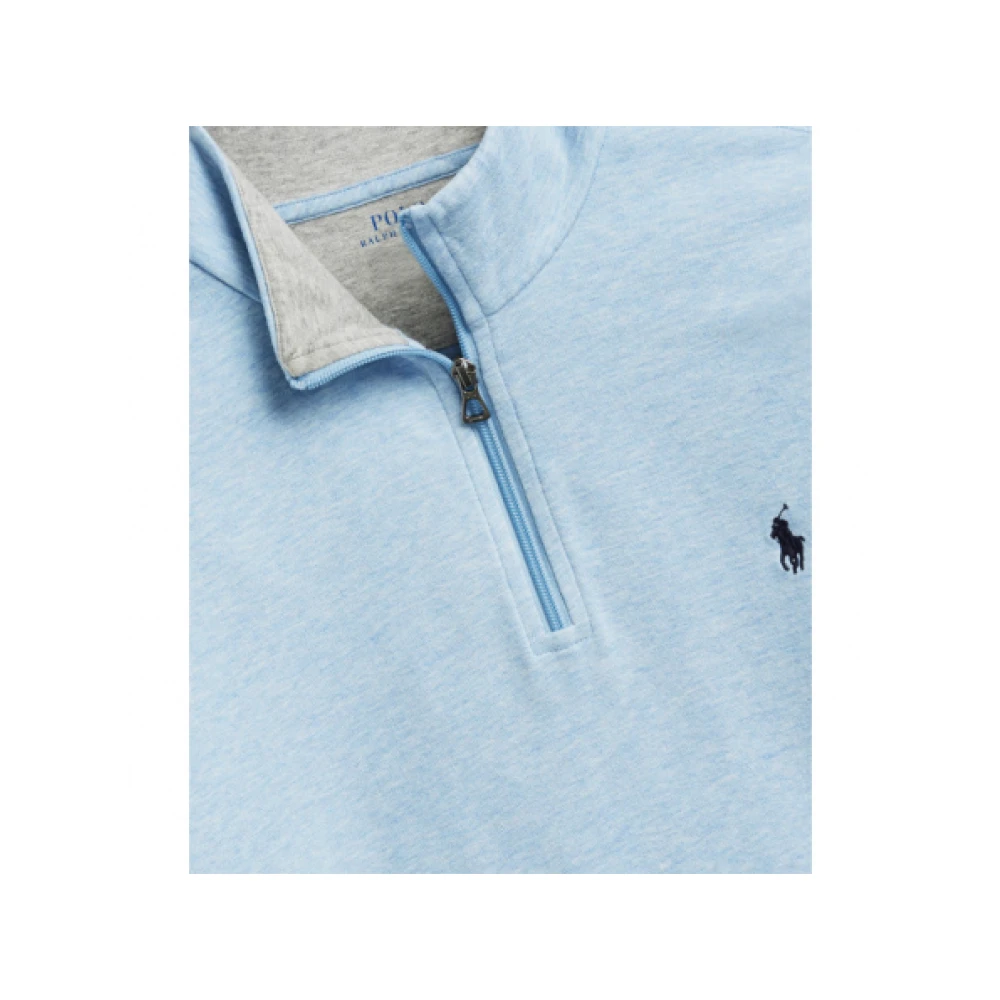 Polo Ralph Lauren Demi-Zip Katoenmix Trui Blue Heren