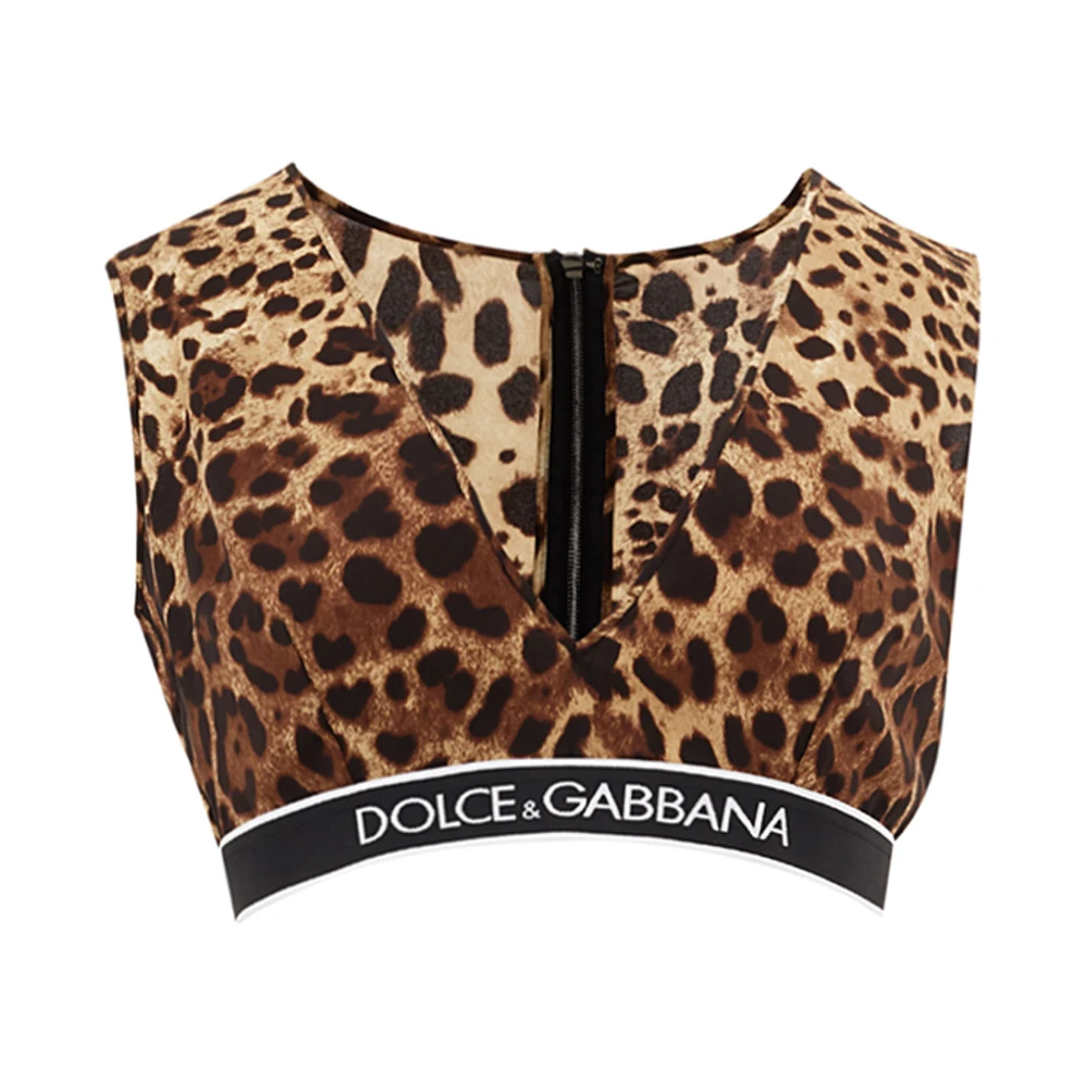 Dolce & Gabbana Luipaardprint Crop Top Multicolor Dames