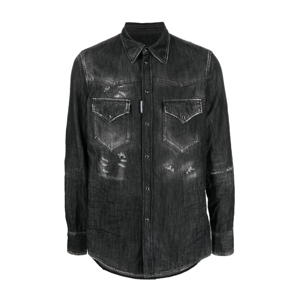 Dsquared2 Regular Fit Zwarte Overhemd Black Heren