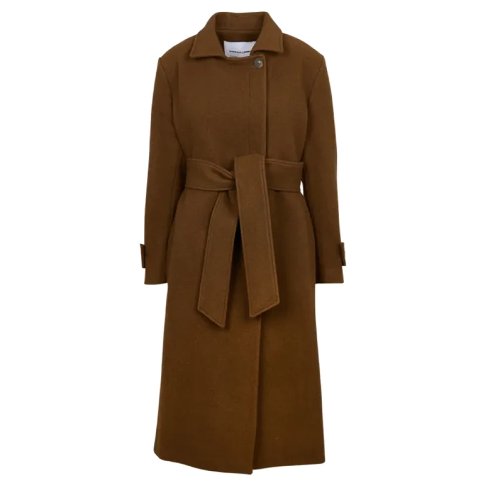 Margaux Lonnberg Lange Jas Marlin Tabak Wolmix Brown Dames