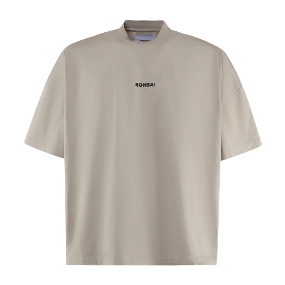 Bonsai Grijze Katoenen T-shirt met Logo Gray Heren