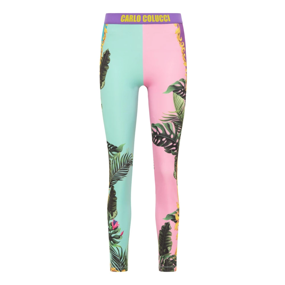 Carlo Colucci Women's Multicolor Training Trousers & Tights, S, Colorful Printed Leggings