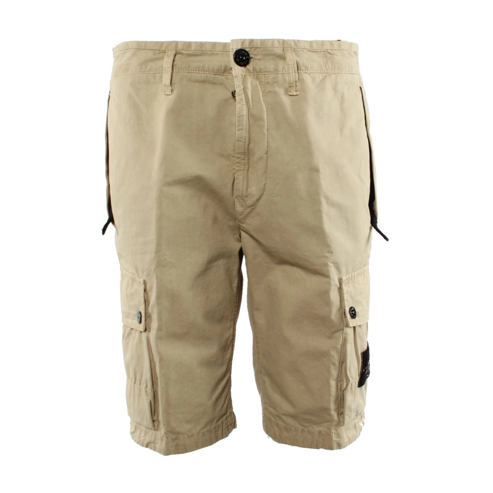 Stone Island Men's Beige Cotton Bermuda Shorts Sl Model - Casual Shorts - W29 - Shorts