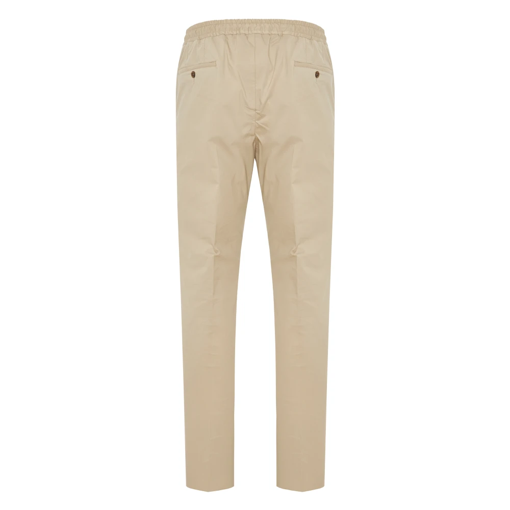 Corneliani Katoenen Trekkoordbroek met Zakken Beige Heren