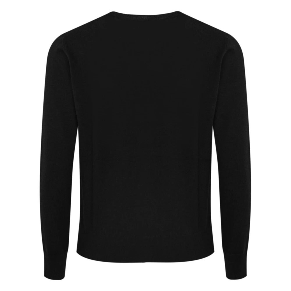 Dsquared2 Zwarte Logo Trui Wol Pullover Black Heren