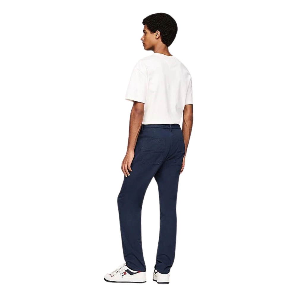 Tommy Hilfiger Blauwe Chino Broek van Katoen Twill Blue Heren