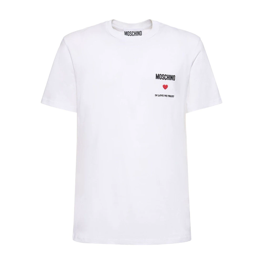 Moschino Men's White T-Shirt In Love We Trust - T-Shirts - Xl - Tops