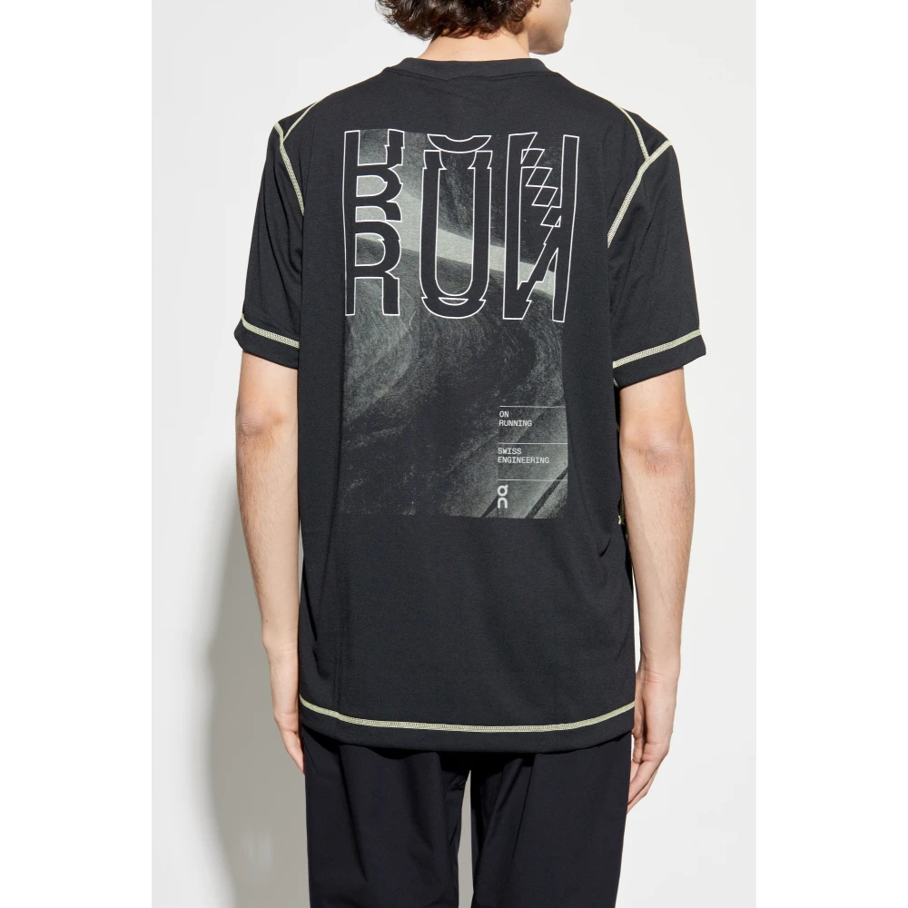 ON Running Trainings T-shirt met print Black Heren