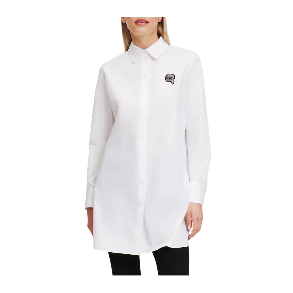 Karl Lagerfeld Shirt ikonik 2.0 tuniek shirt 08k245w1600 White Dames