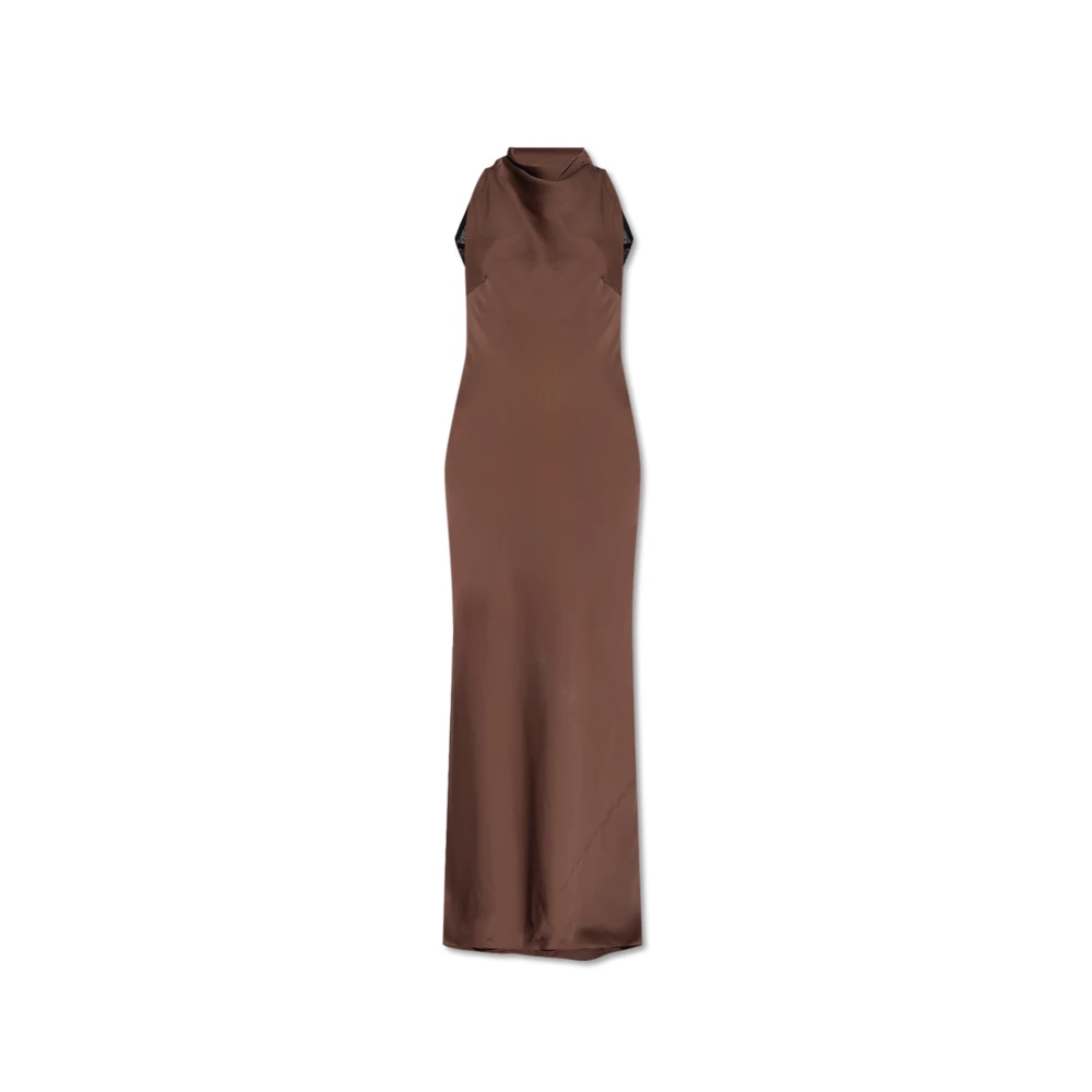 Rotate Birger Christensen Jurk met kant Brown Dames