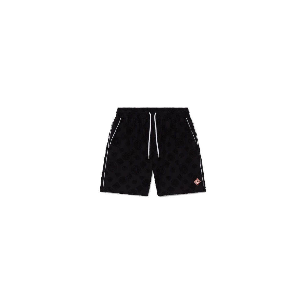 Casablanca Men's Black Casual Shorts, M, Towelling Monogram Shorts