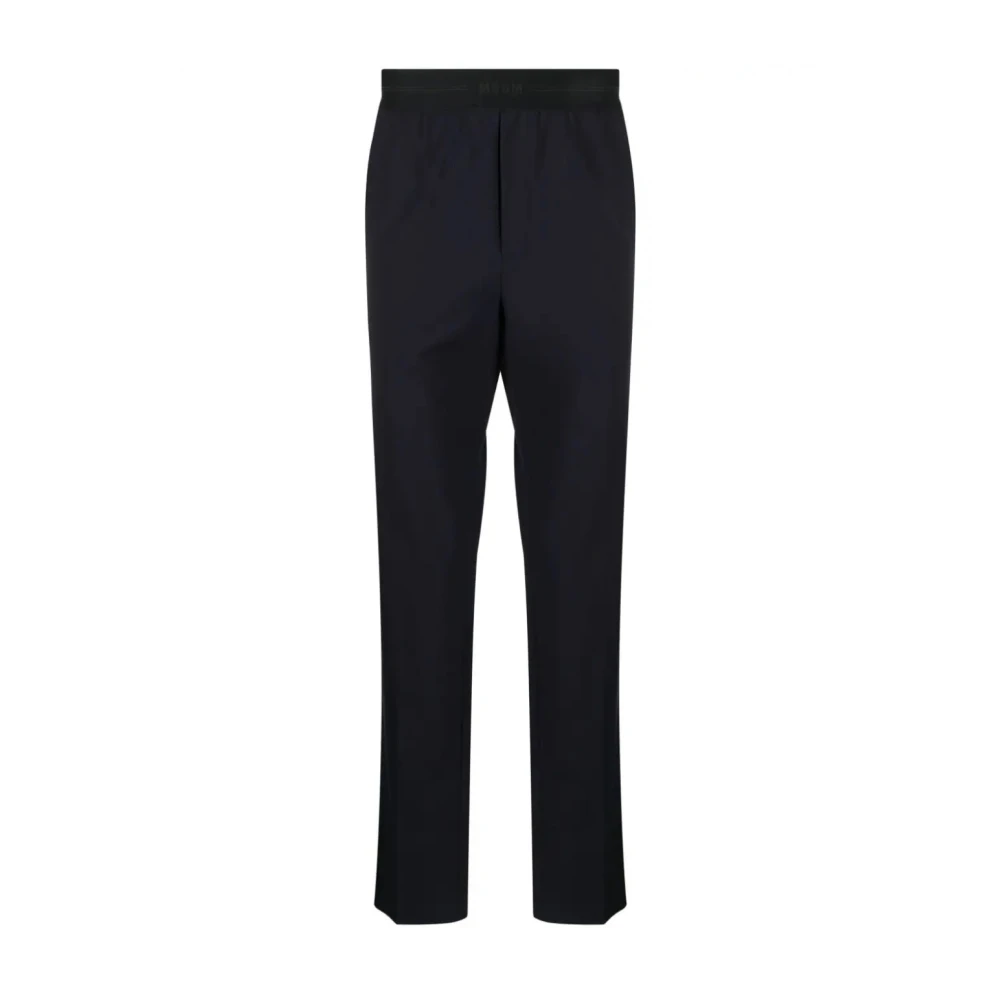 Msgm Uomo Nero Pantaloni Slim-Fit
