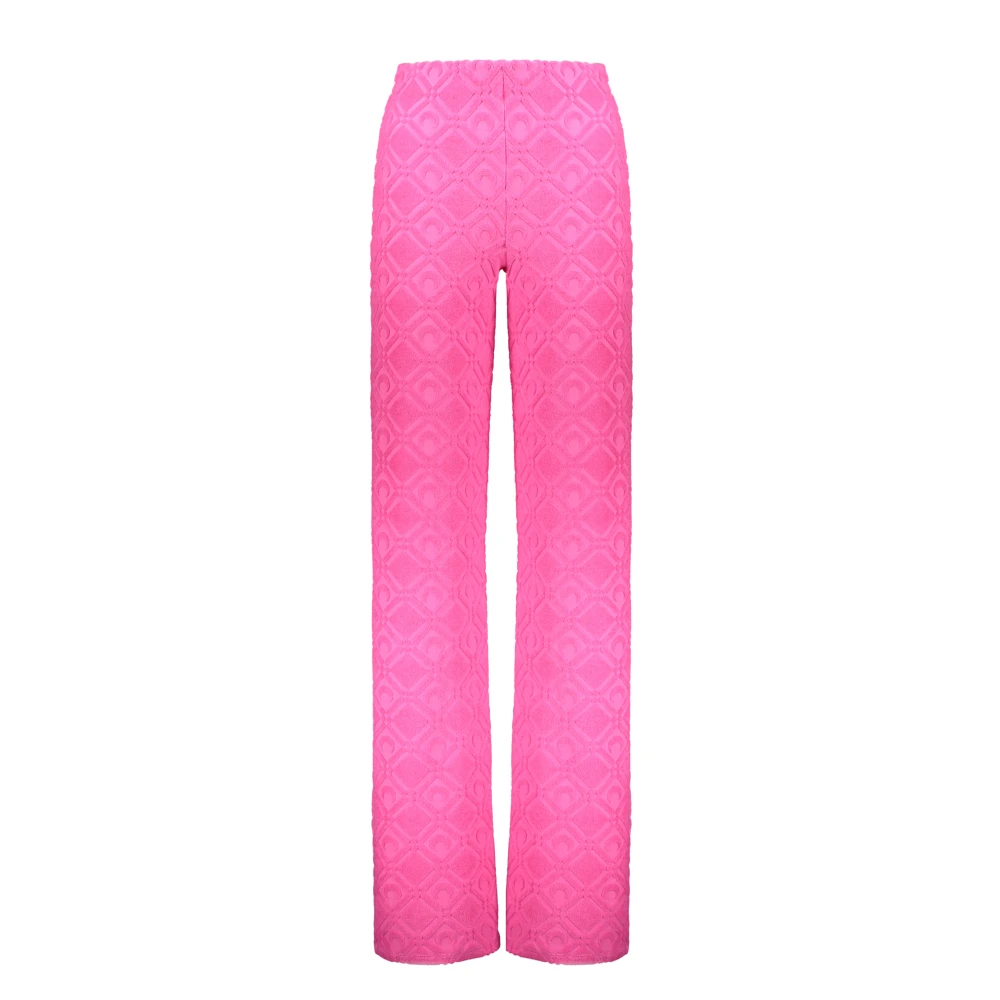 Marine Serre Jacquard Logo Elastische Taille Broek Pink Dames