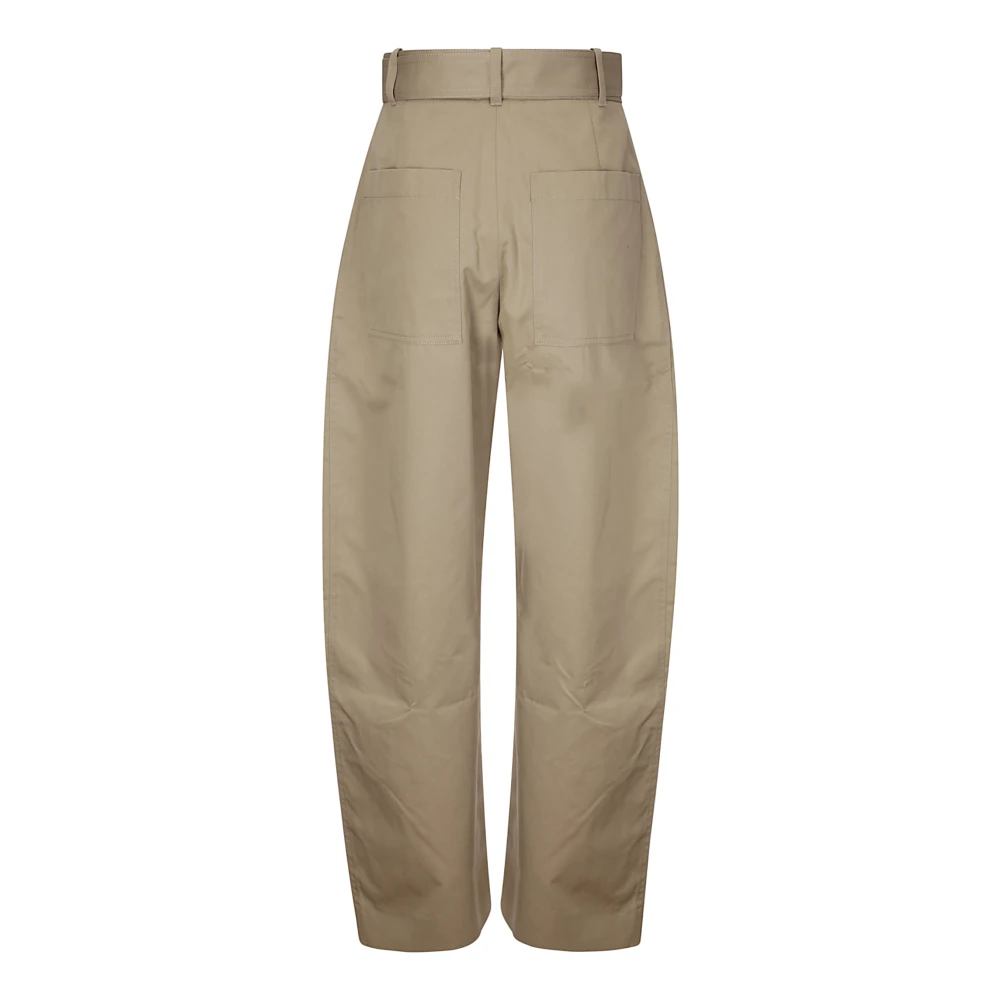 Studio Nicholson Gebelte broek met ronde pijp Beige Dames