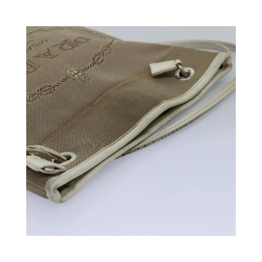 Prada Vintage Pre-owned Canvas prada-bags Beige Dames