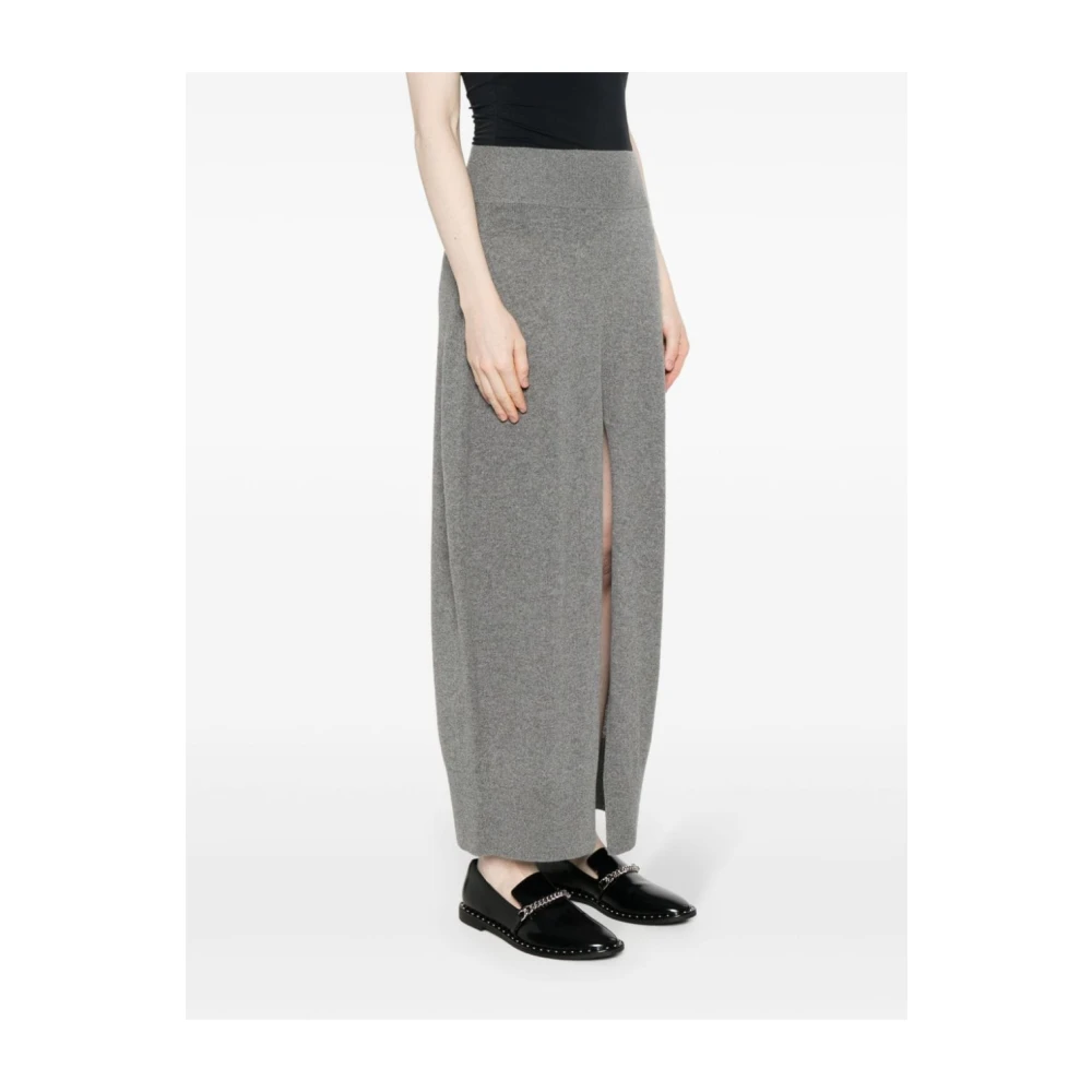 Stella Mccartney Melange Gebreide Midi Rok Gray Dames