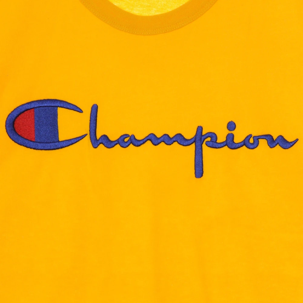 Champion Oranje Crewneck Tee T-Shirt voor Mannen Orange Heren