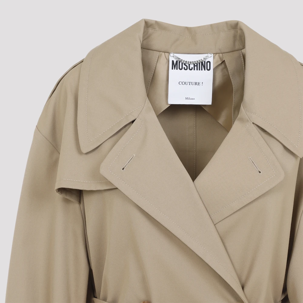Moschino Beige Katoen Nylon Jas Beige Dames