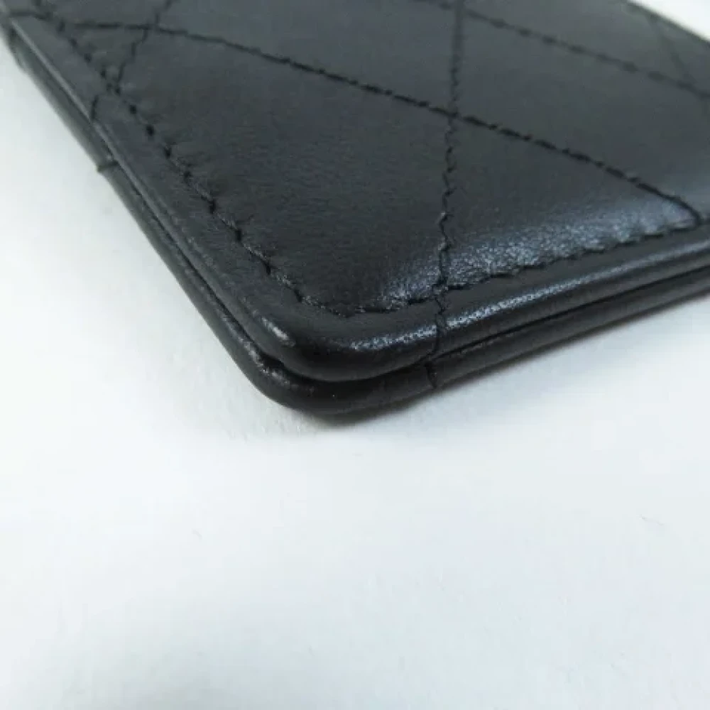 Chanel Vintage Pre-owned Leather wallets Black Dames