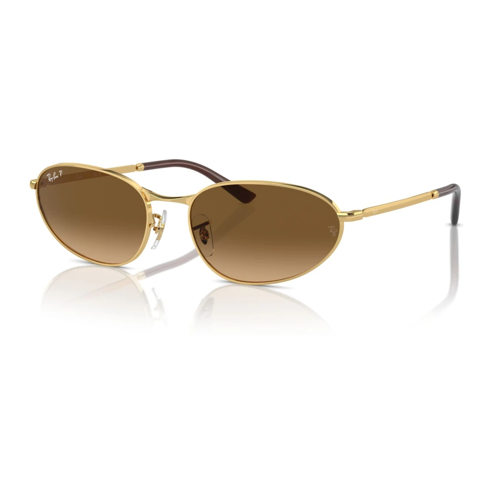 Ray-Ban Unisex Yellow Gold/Brown Shaded Polarized Sunglasses Medium