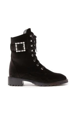 Pearl Buckle Mid-Calf Boots