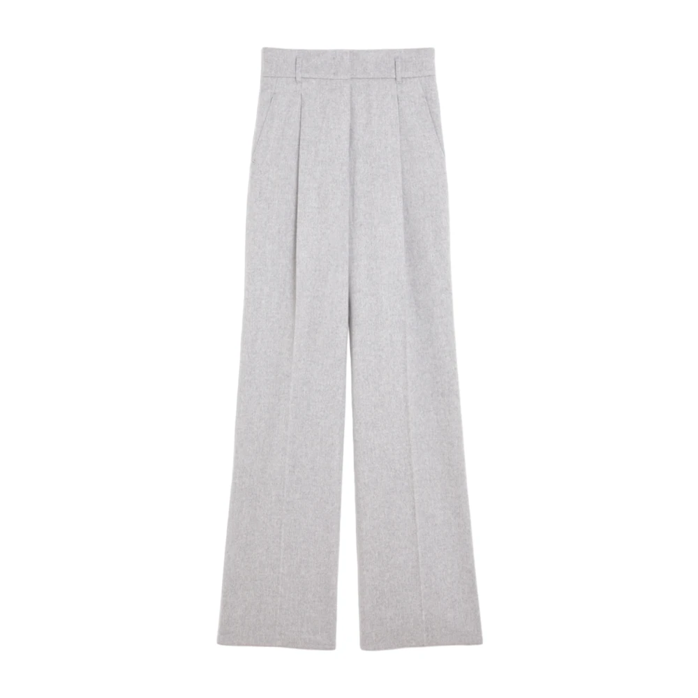 Max Mara Studio Hoge taille wollen broek grijs Gray Dames